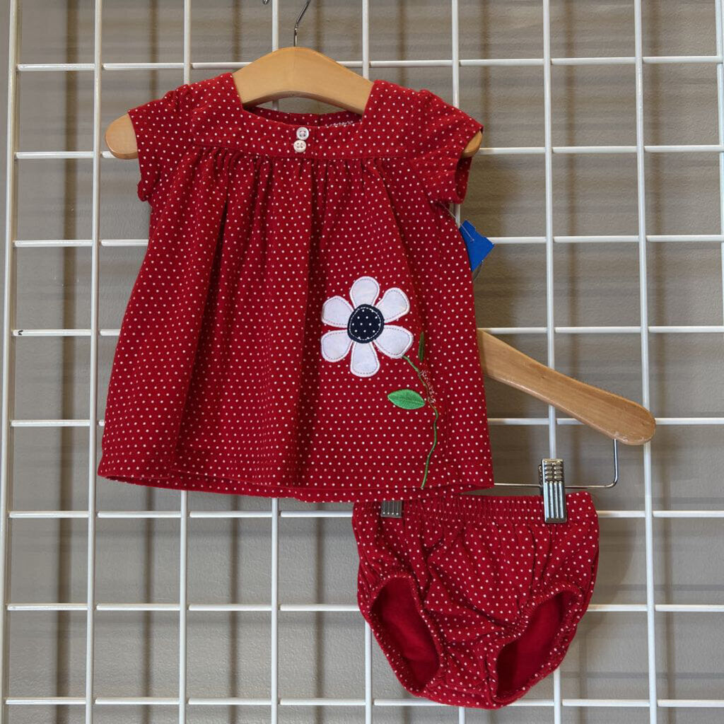 Carter's Daisy Dot SS Dress w/ Bloomers - 9m