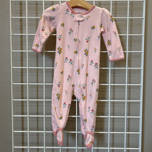 Carter's Floral Zip Sleeper - 6/9m