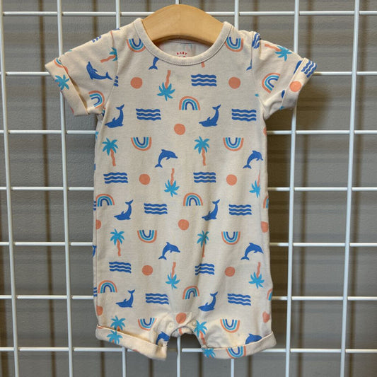 Cat & Jack Dolphin Short Romper - 6/9m