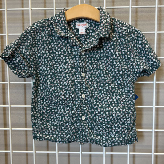 Cat & Jack Floral SS Button Up - 4T