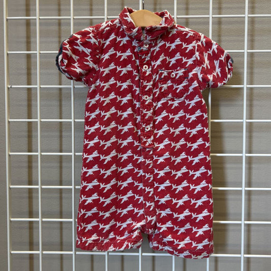 Hatley Airplane SS Romper - 18/24m