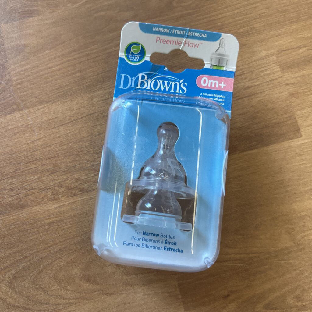 NEW Dr. Brown's Preemie/Narrow Nipple Replacements - 2pk