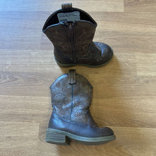 Cat & Jack Brown Cowgirl Boots (wear) - 5