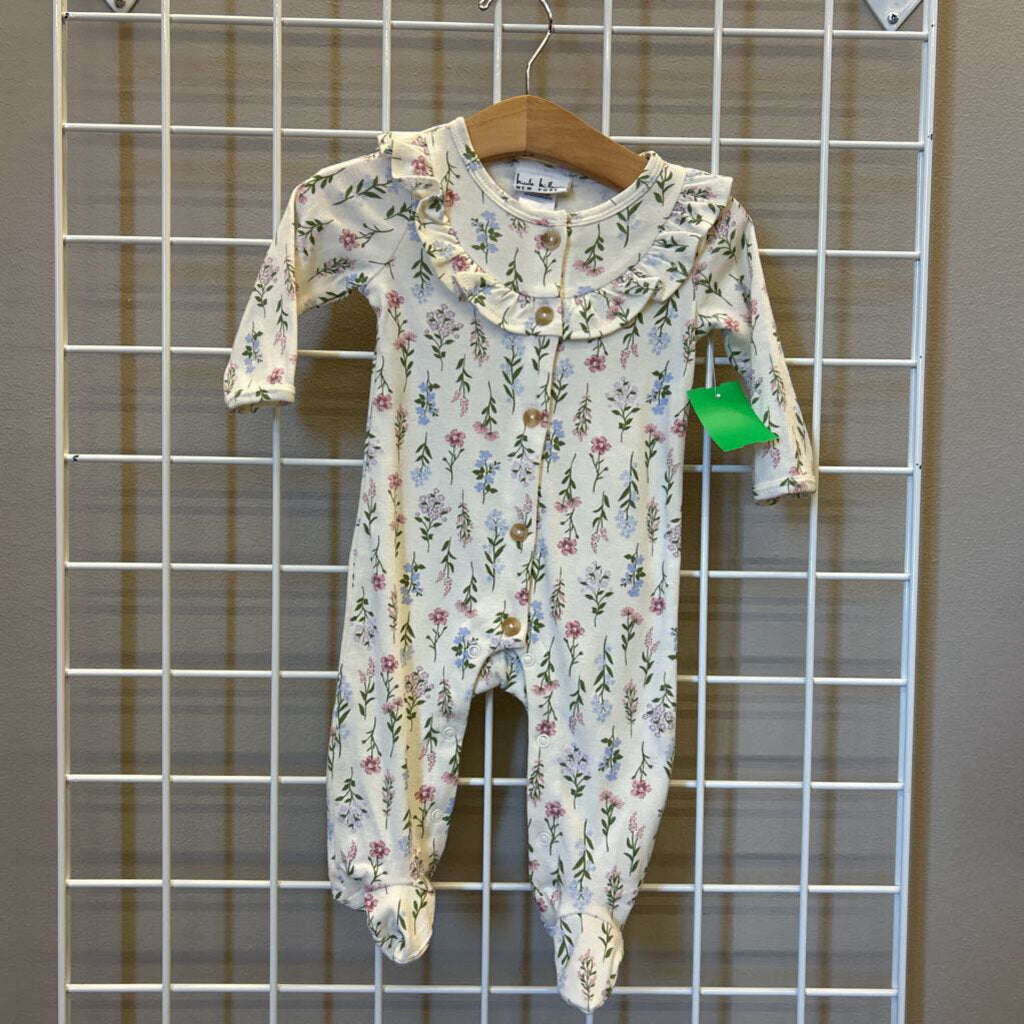 Nicole Miller Button LS Romper - 3/6m