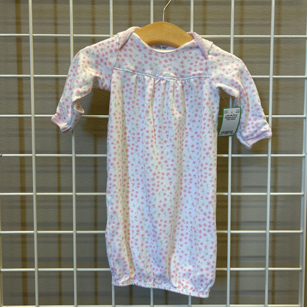 Little Me Floral Sleeping Gown - 0/3m