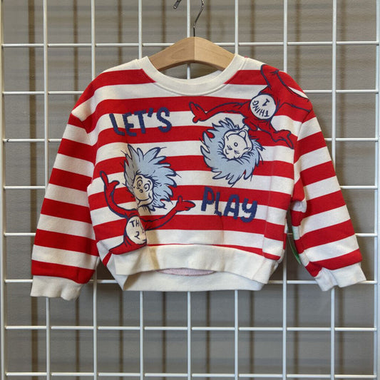 Dr. Seuss Stripe Crewneck -3T