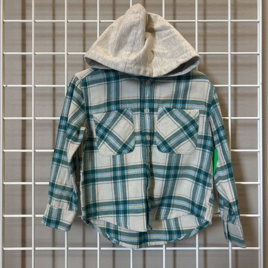 NWT Tucker + Tate Plaid LS Button Up Hoodie - 2