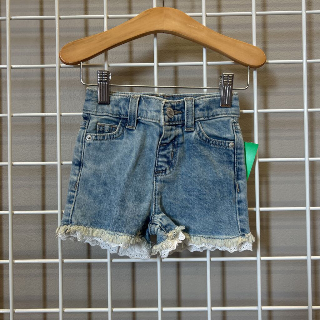 Cat & Jack Eyelet Denim Shorts - 18m