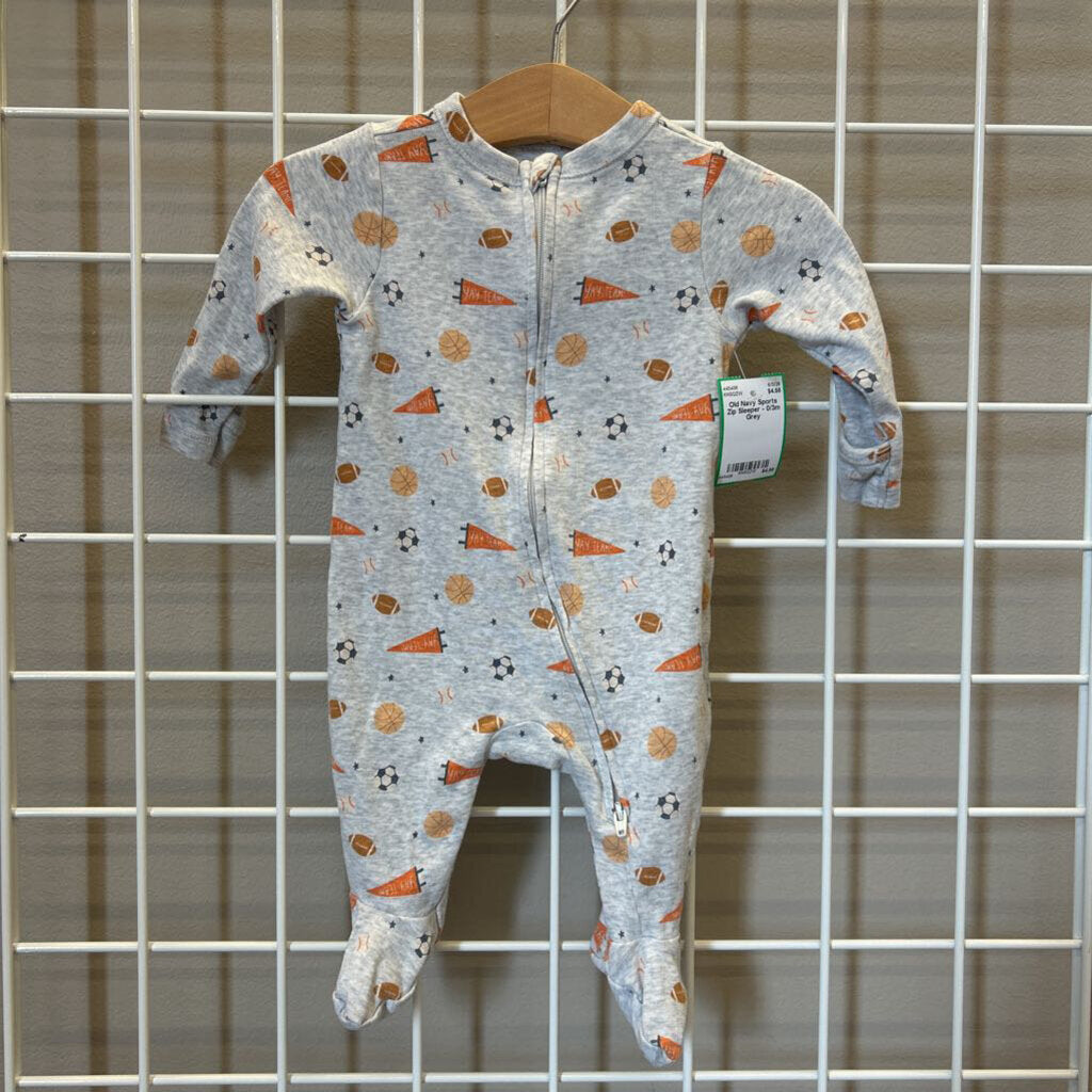Old Navy Sports Zip Sleeper - 0/3m