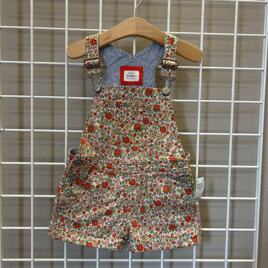 Mini Boden Floral Overalls (marks along front) - 2/3