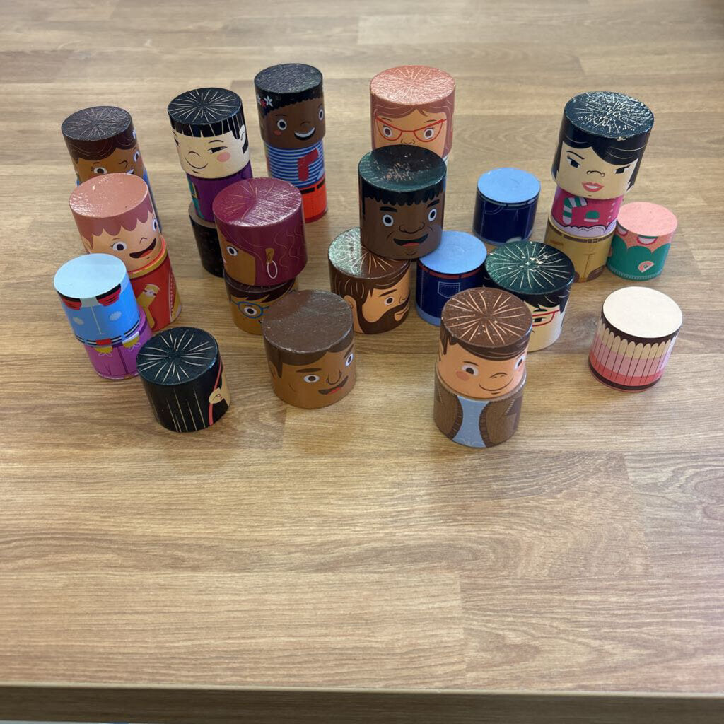 My Family Builders Magnetic Wooden Figures (missing 1 of 32)