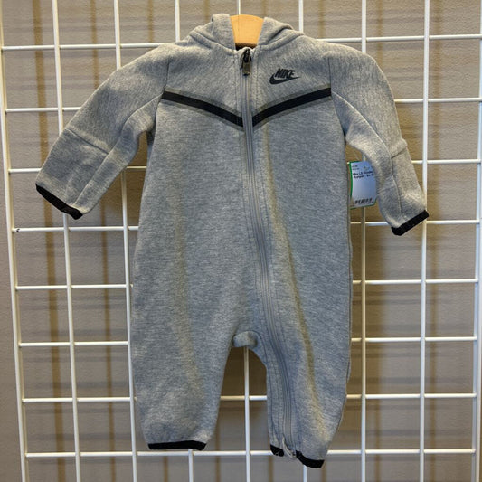 Nike LS Hooded Zip Romper - 6m