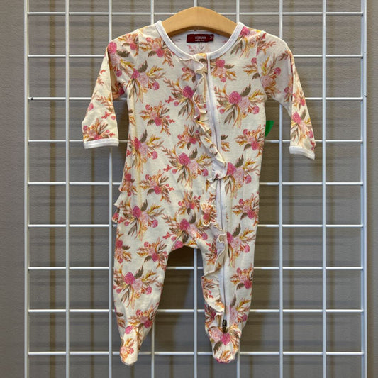 Milkbarn Floral Zip Sleeper - 3/6m