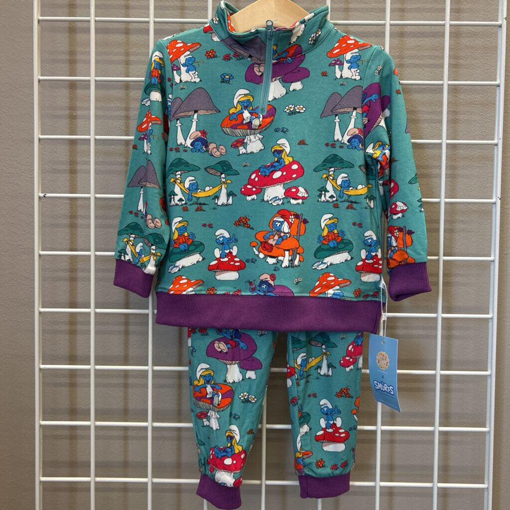 NWT Little Bird Bamboo Smurfs Two Pc Set - 18/24m