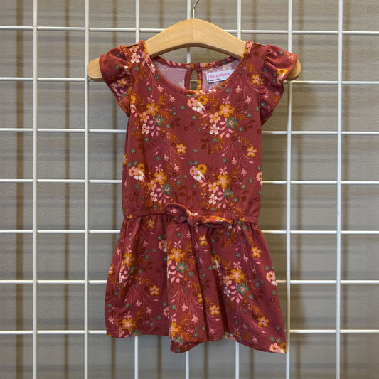 Young Hearts Floral SS Romper - 12m