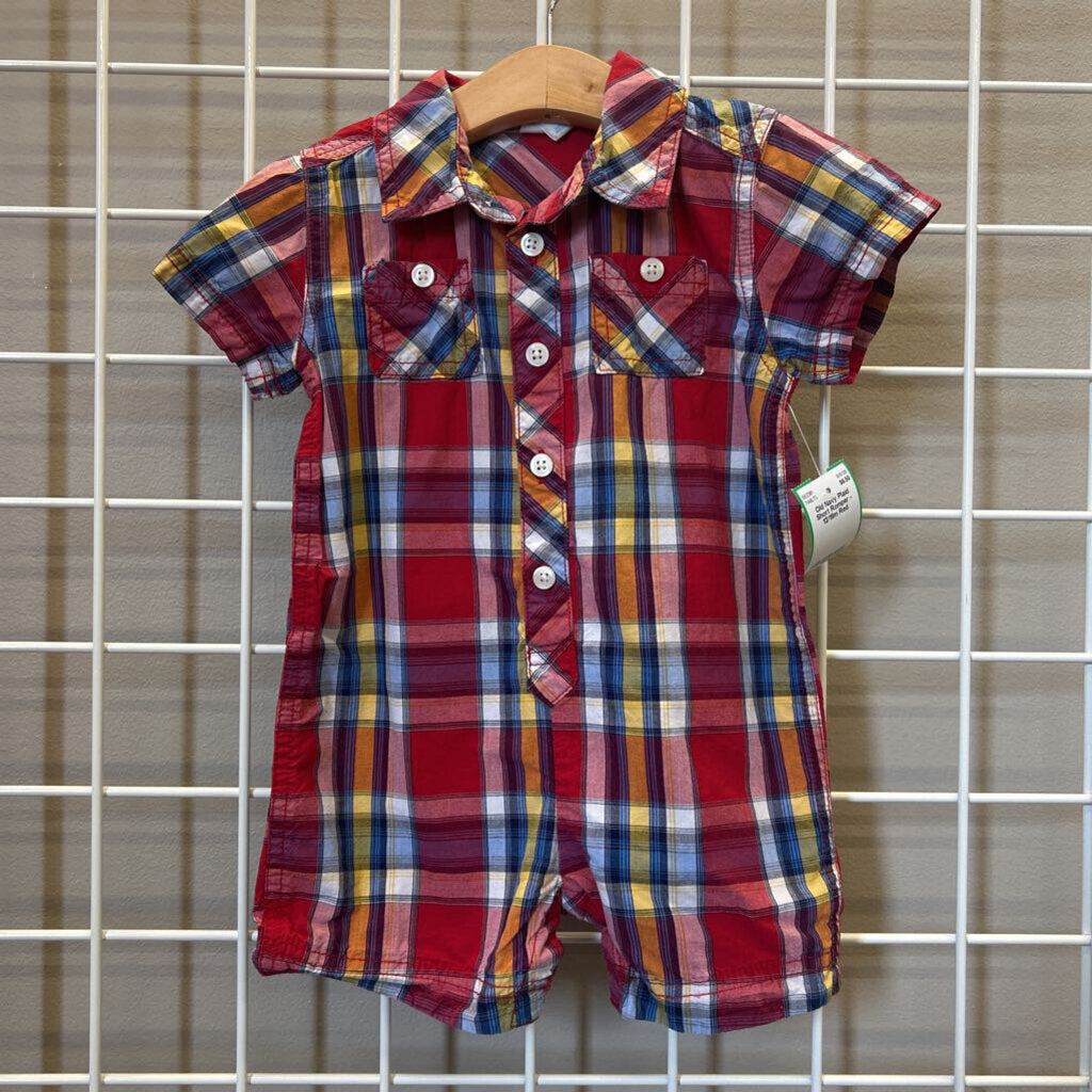 Old Navy Plaid Short Romper - 12/18m