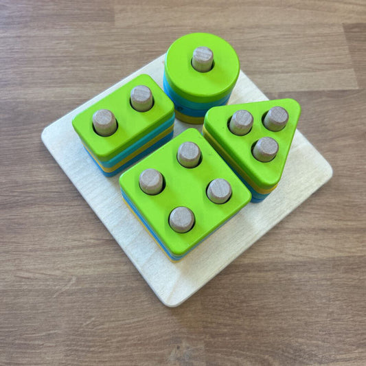 Lovevery Wooden Post Shapes Puzzle