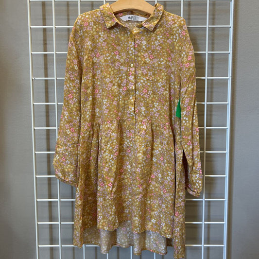 H&M Floral LS Button Up Dress - 10