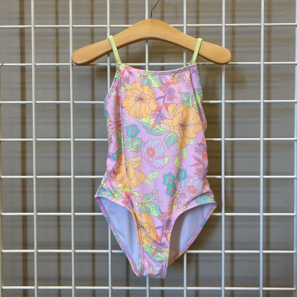 Justice Floral One Pc Swim - 5/6