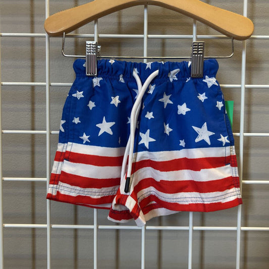 No Brand Flag Swim Shorts - 2T