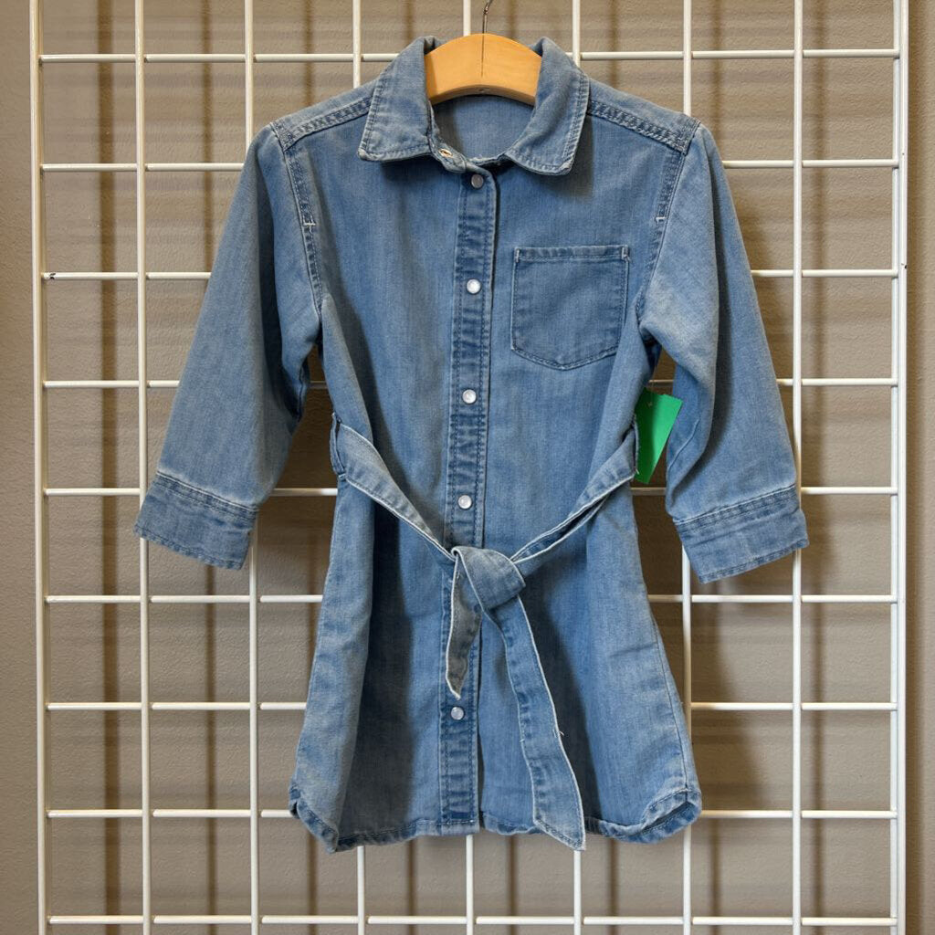 H&M Denim Tie LS Dress - 3T
