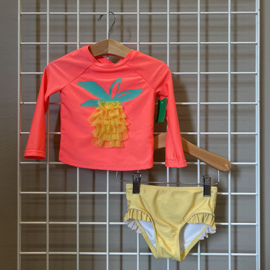 Cat & Jack Pineapple Two Pc Swim - 2T