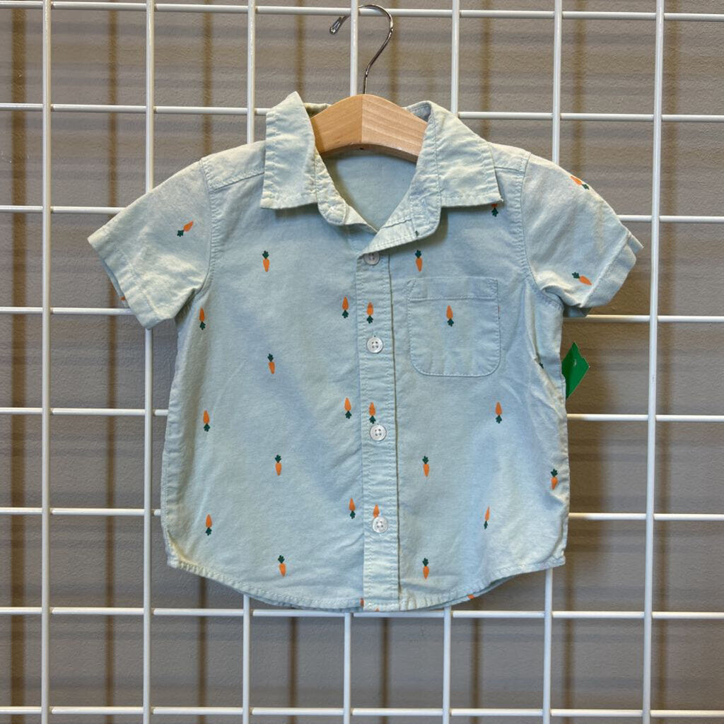 Old Navy Carrot SS Button Up - 12/18m