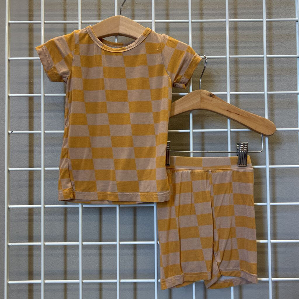 Forever French Baby Bamboo Check Short Pj Set - 6/12m