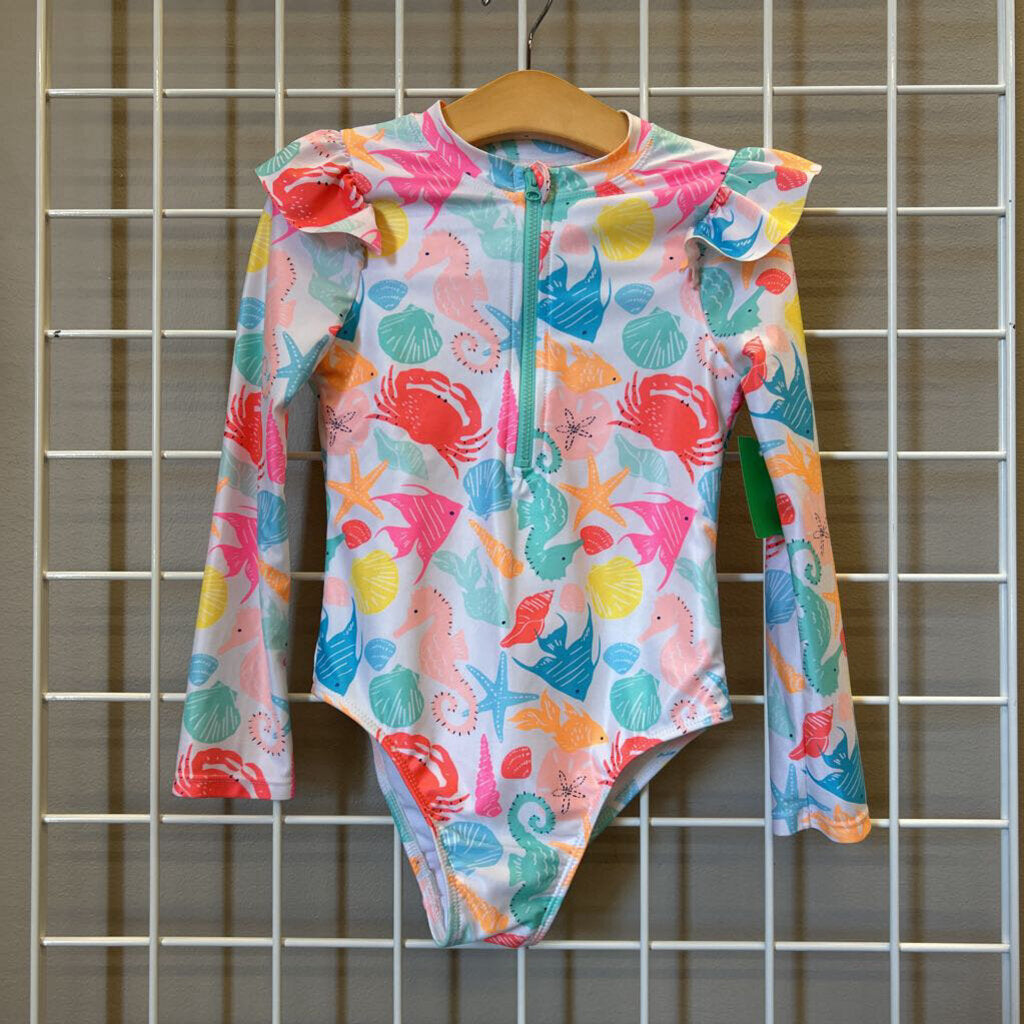 Wonder Nation Fish LS One Pc Swim - 5T