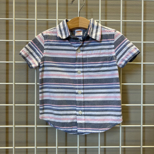 Gymboree Stripe SS Button Up - 12/18m