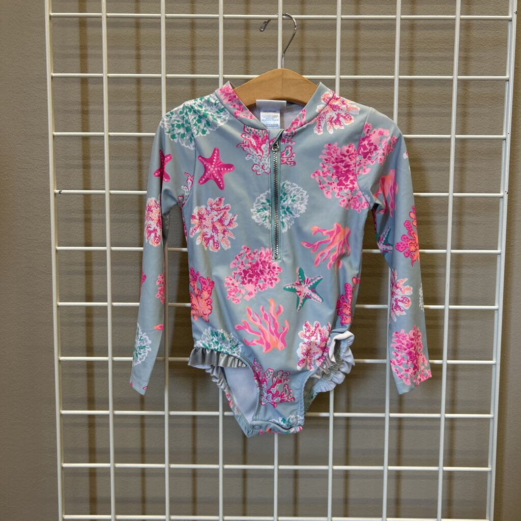 Nicole Miller Shell LS One Pc Swim - 4T