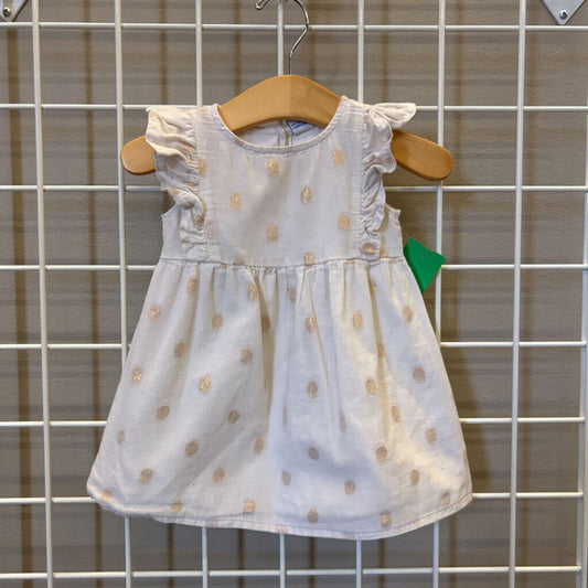 Old Navy Shimmer Dot SS Dress - 6/12m
