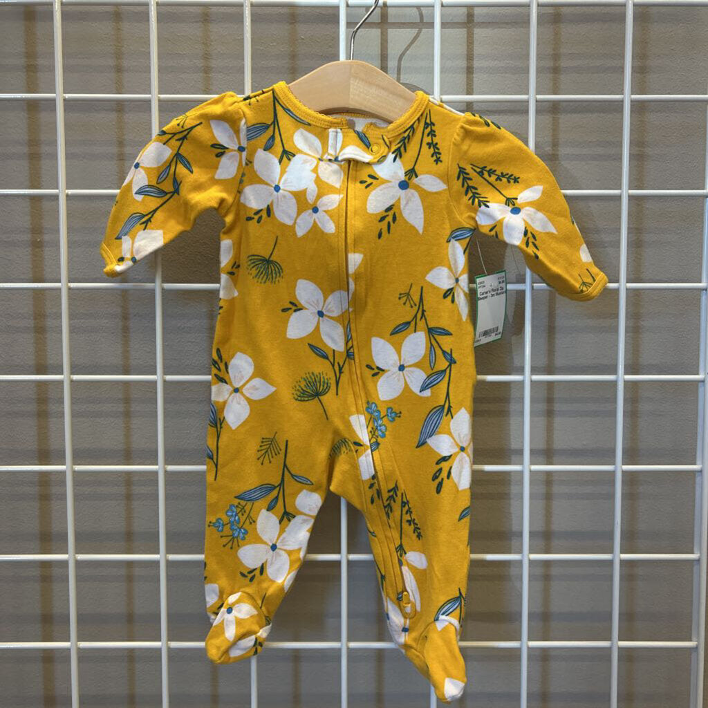 Carter's Floral Zip Sleeper - 3m