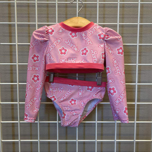 Barbie LS Crop Top/Bottoms Two Pc Set (some wear on bottoms) - 2T