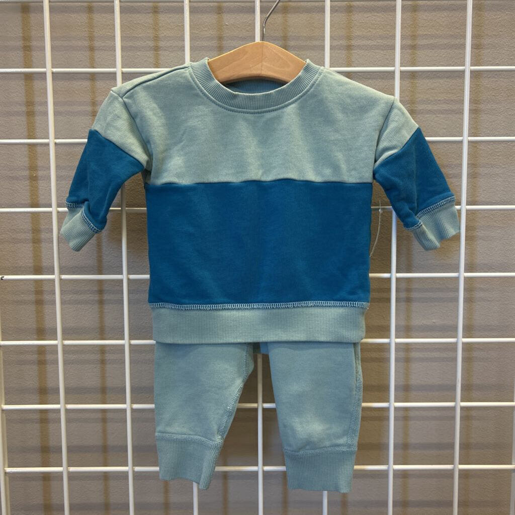 Hanna Andersson Color Block Crewneck/Sweats Set - 3/6m