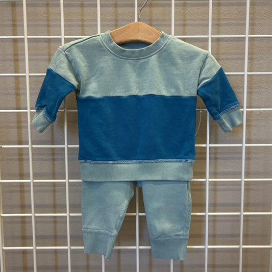 Hanna Andersson Color Block Crewneck/Sweats Set - 3/6m