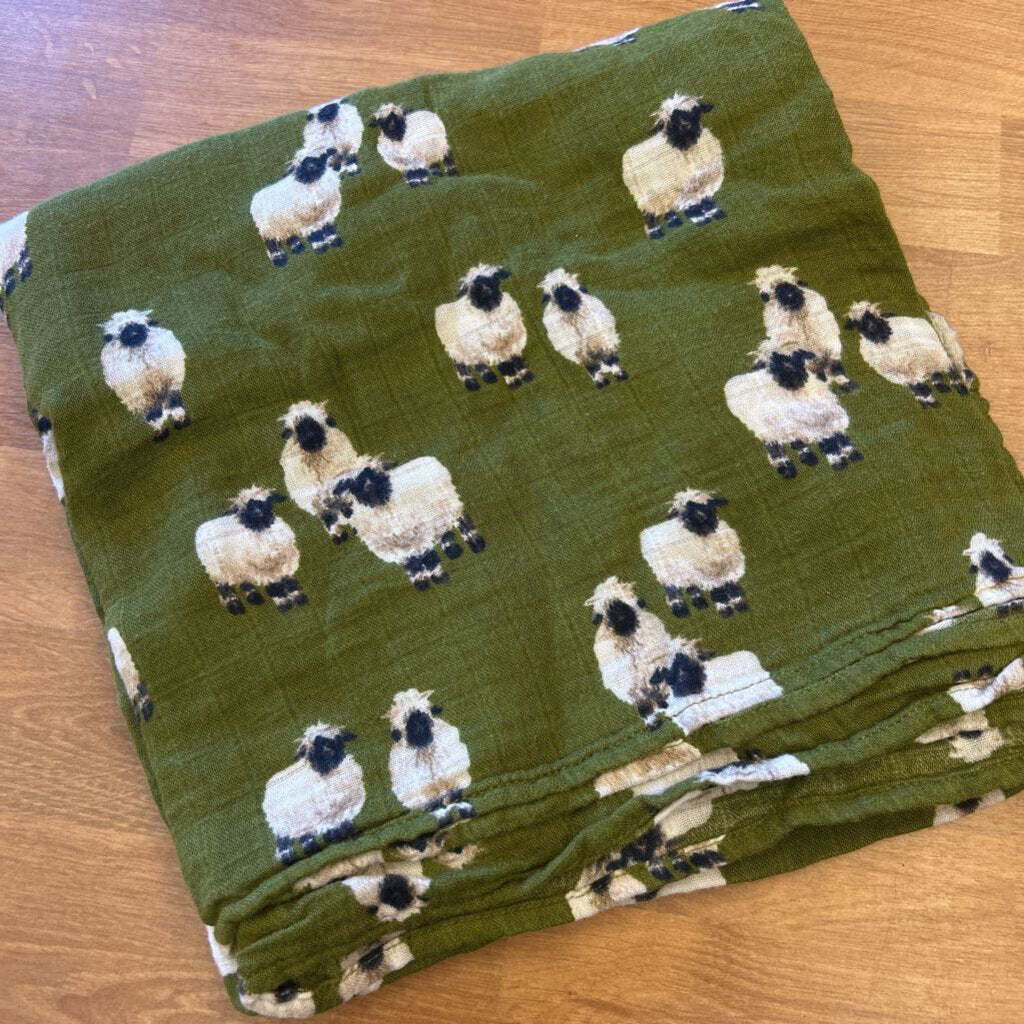 Milkbarn Valais Sheep Linen Swaddle Blanket