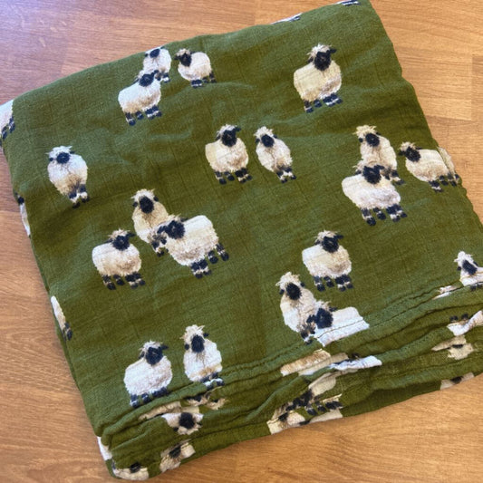 Milkbarn Valais Sheep Linen Swaddle Blanket