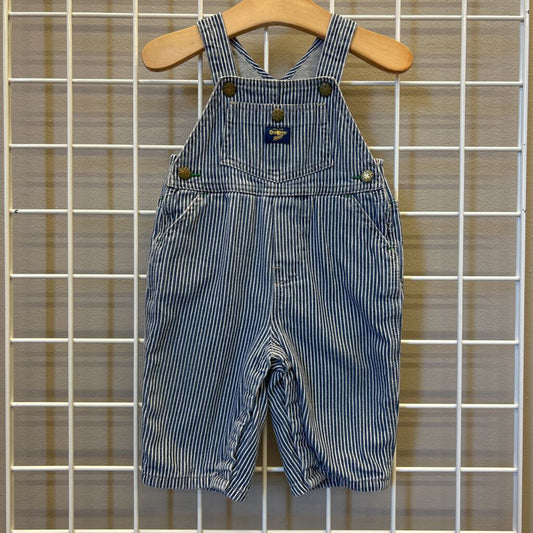Osh Kosh Railroad Stripe Lined Overalls - 6/9m