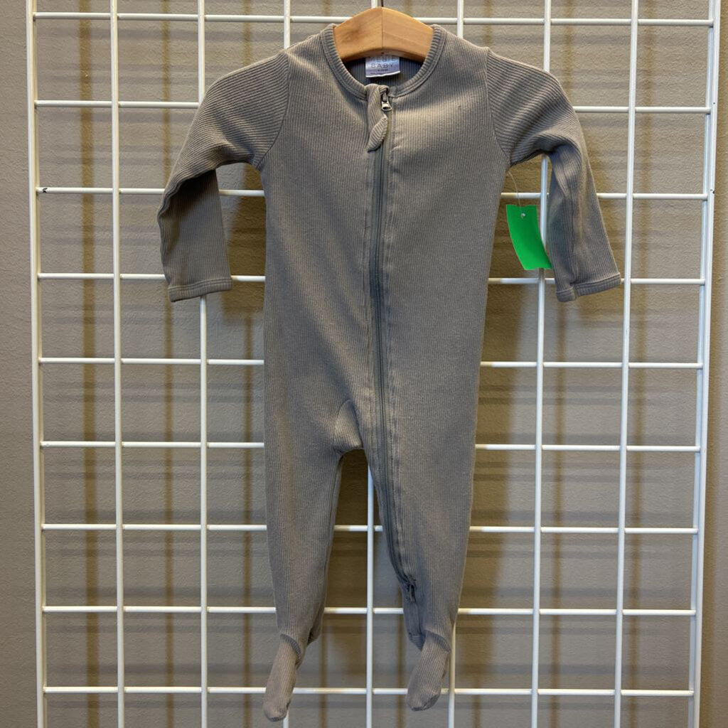 Mebie Baby Ribbed Zip Sleeper - 6/12m