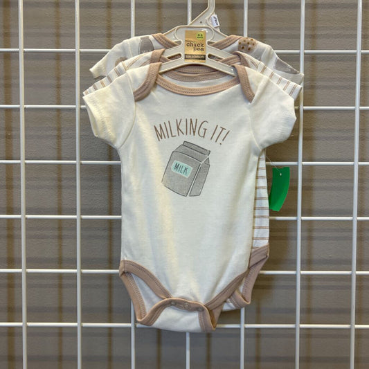 NWOT Chick Pea Set of 3 SS Onesies - 0/3m