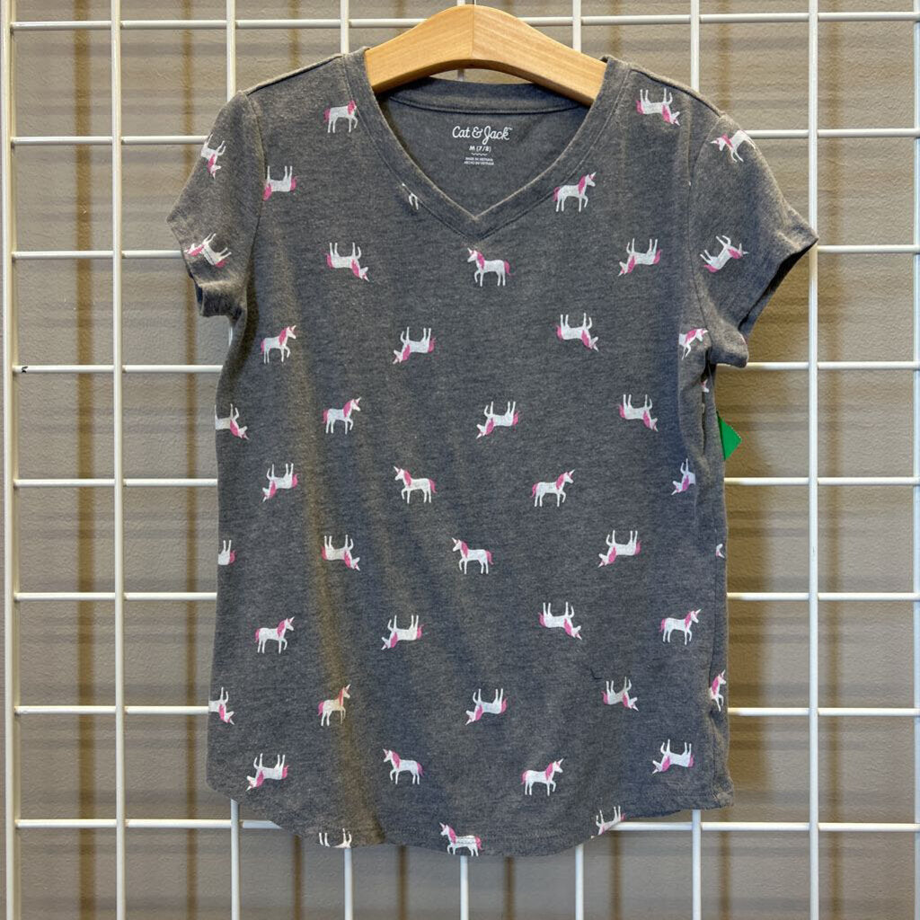 Cat & Jack Unicorn SS Tee - 7/8