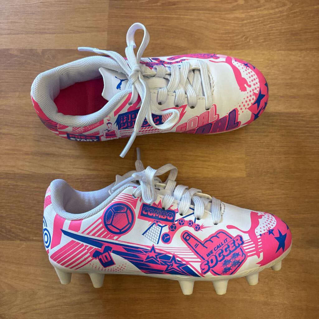 Puma White/Pink Cleats - 11