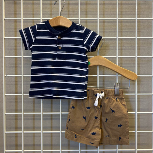 Carter's Stripe Animal Two Pc Set - 9m