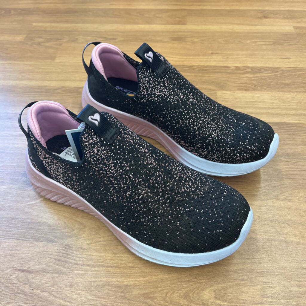 NEW Skechers Black Sparkle Slip On Sneakers - 3