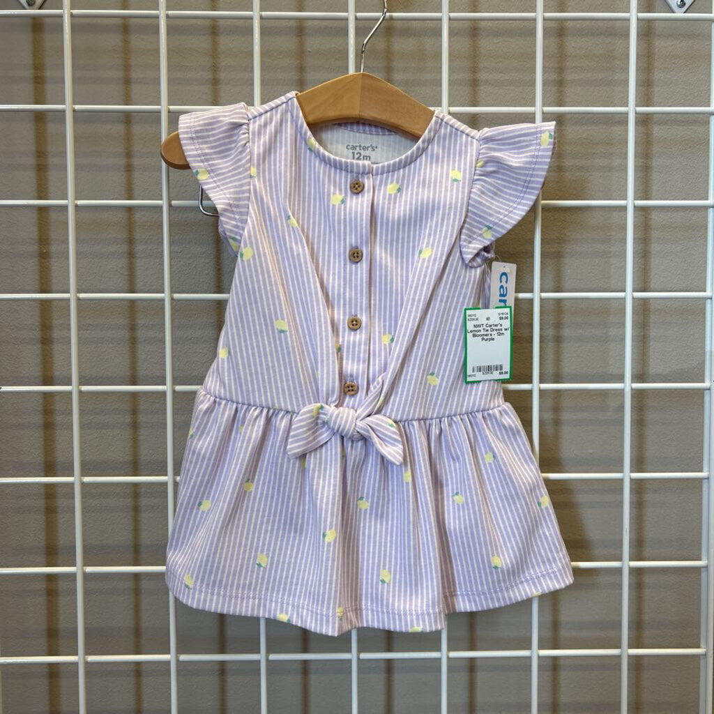 NWT Carter's Lemon Tie Dress w/ Bloomers - 12m