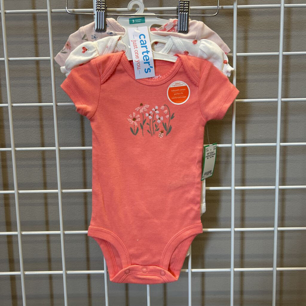 NWT Carter's Ladybug SS Onesie 3pc - 3m