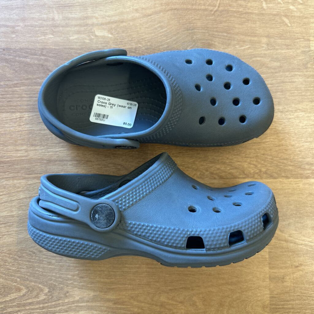 Crocs Grey (wear on soles) - 11