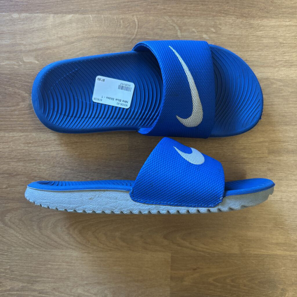 Nike Blue Slides - 1