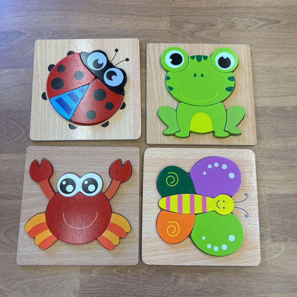 Set of 4 Wood Animal Puzzles